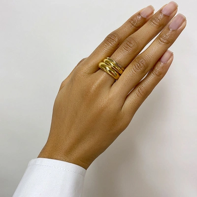 Shop Adornia Stacking Band Set Gold In Yellow