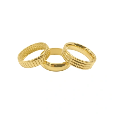 Adornia 14k Yellow Gold Plated 6mm Stackable Ring Set In Yellow