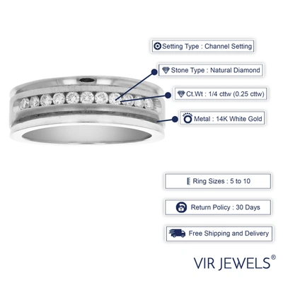 Vir Jewels 1/4 Cttw Si1-si2 11 Stone Certified Machine Diamond Wedding Band 14k Gold In Silver