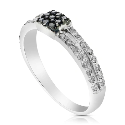 Vir Jewels 2/5 Cttw Black And White Diamond Ring .925 Sterling Silver With Rhodium In Silver