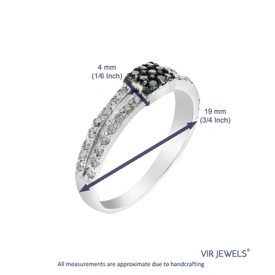Vir Jewels 2/5 Cttw Black And White Diamond Ring .925 Sterling Silver With Rhodium In Silver
