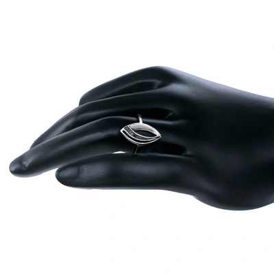 Vir Jewels 1/20 Cttw Blue Diamond Marquise Ring .925 Sterling Silver With Rhodium In Silver
