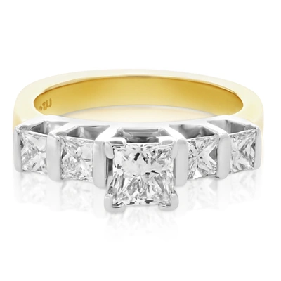 Vir Jewels 1.75 Cttw 5 Stone Princess Cut Diamond Engagement Ring 14k Yellow Gold Si2-i1