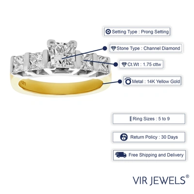 Vir Jewels 1.75 Cttw 5 Stone Princess Cut Diamond Engagement Ring 14k Yellow Gold Si2-i1