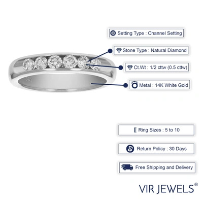 Vir Jewels 1/2 Cttw Si2-i1 14k Gold Machine Set Diamond Band In Silver