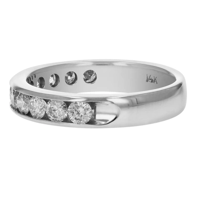 Vir Jewels 1 Cttw Si2-i1 14k Gold Machine Set Diamond Wedding Band In Silver