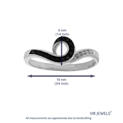 Vir Jewels 0.15 Cttw Black And White Diamond Ring .925 Sterling Silver With Rhodium