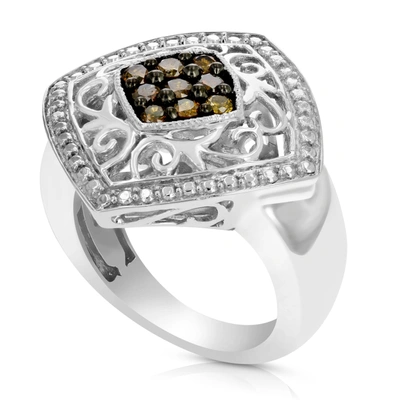 Vir Jewels 1/3 Cttw Champagne Diamond Ring .925 Sterling Silver With Rhodium Plating In Silver