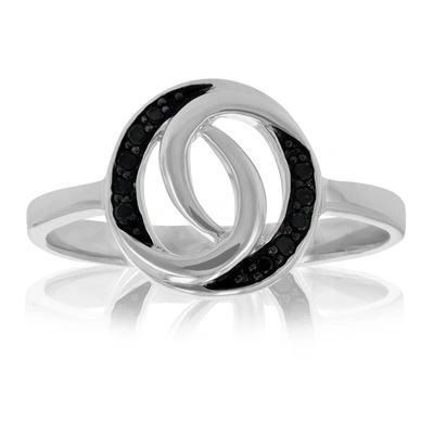 Vir Jewels 1/10 Cttw Black Diamond Ring In .925 Sterling Silver With Rhodium Plating In Silver