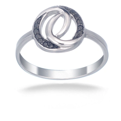 Vir Jewels 1/10 Cttw Black Diamond Ring In .925 Sterling Silver With Rhodium Plating In Silver