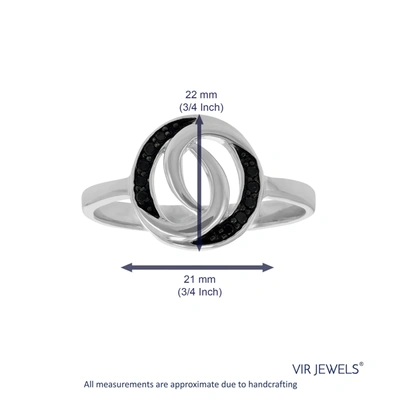 Vir Jewels 1/10 Cttw Black Diamond Ring In .925 Sterling Silver With Rhodium Plating In Silver