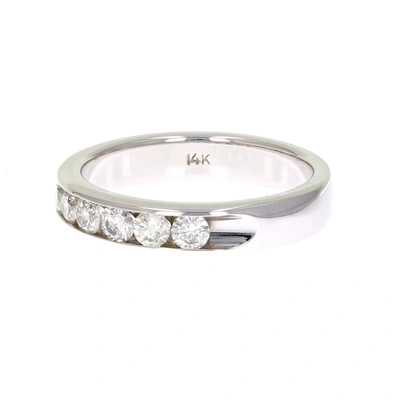 Vir Jewels 1/2 Cttw Si2-i1 14k Gold Machine Set Diamond Wedding Band Channel Set In Silver