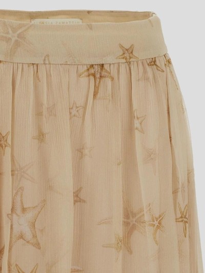 Shop Zamattio Alessia  Riviera Long Skirt In Sandstarfishes