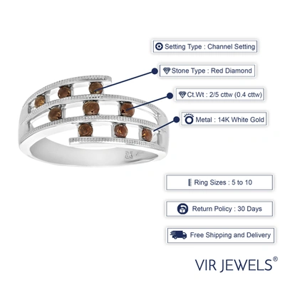 Vir Jewels 2/5 Cttw Red Diamond Ring 14k White Gold In Red