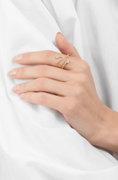 Shop Adornia Crystal Snake Ring Gold In White