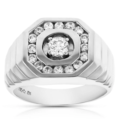 Vir Jewels 1 Cttw Men's Diamond Ring 14k White Gold Wedding Engagement Bridal Style In Silver
