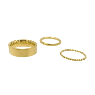 Shop Adornia Stacking Band Set Gold In Yellow