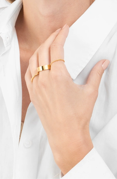 Adornia 14k Yellow Gold Plated Stainless Steel Mixed Band Stackable Ring Set In Yellow