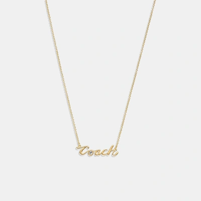 Shop Coach Outlet Logo Script Necklace In White