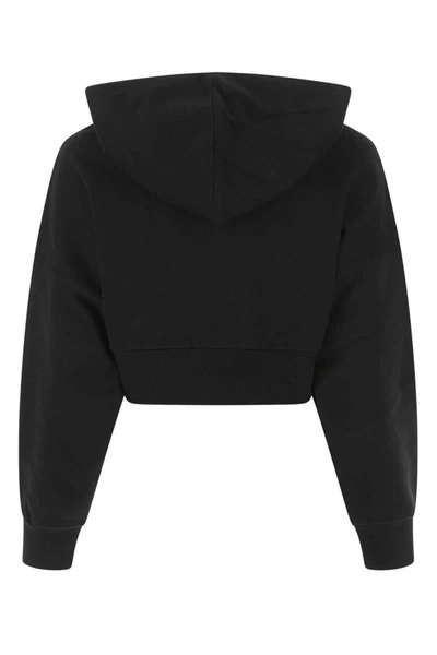 Stella Mccartney Ladies Black Tiger-print Cropped Hoodie In Black