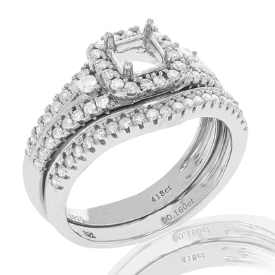 Vir Jewels 0.60 Cttw Diamond Semi Mount Bridal Set With Center Princess Silver