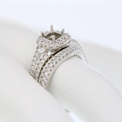 Vir Jewels 0.60 Cttw Diamond Semi Mount Bridal Set With Center Princess Silver