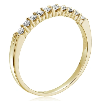 Shop Vir Jewels 1/4 Cttw Round Diamond Wedding Band For Women In 14k Yellow Gold, 10 Stones Prong Set In Silver