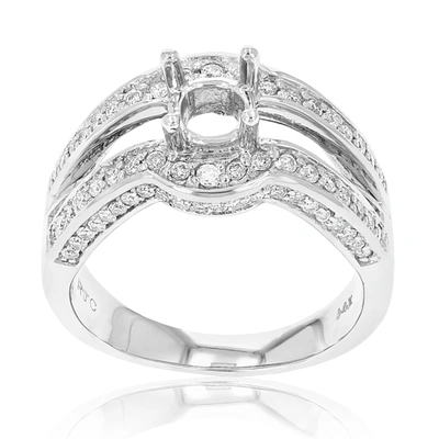 Vir Jewels 1.10 Cttw Semi Mount Diamond Engagement Ring 14k White Gold Round Bridal In Silver