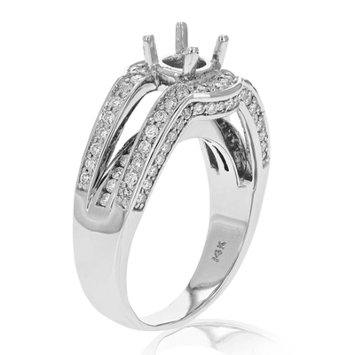Vir Jewels 1.10 Cttw Semi Mount Diamond Engagement Ring 14k White Gold Round Bridal In Silver