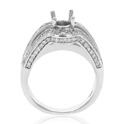 Vir Jewels 1.10 Cttw Semi Mount Diamond Engagement Ring 14k White Gold Round Bridal In Silver