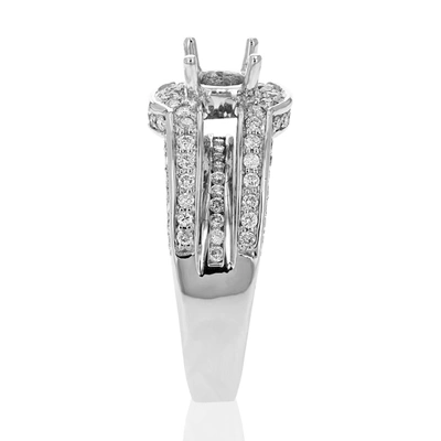 Vir Jewels 1.10 Cttw Semi Mount Diamond Engagement Ring 14k White Gold Round Bridal In Silver