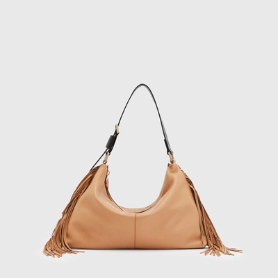 Shop Allsaints Edbury Fringe Shldr In Beige