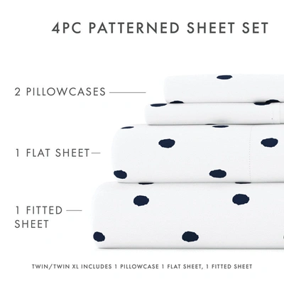 Shop Ienjoy Home Dots Navy Pattern Sheet Set Ultra Soft Microfiber Bedding, Queen In Blue