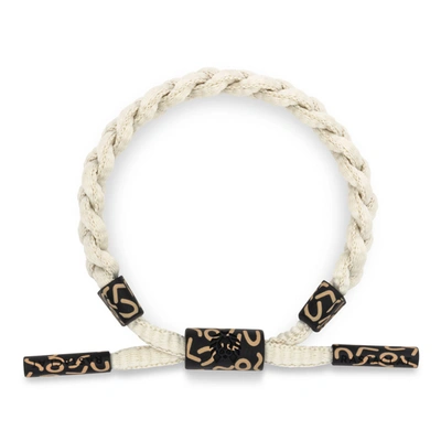 Rastaclat Original Hand Braided Figure Stone Adjustable Bracelet In Beige