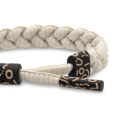 Rastaclat Original Hand Braided Figure Stone Adjustable Bracelet In Beige