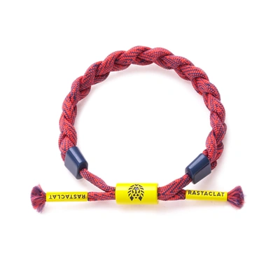 Rastaclat Original Hand Braided Power Brink Adjustable Bracelet In Red