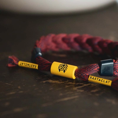 Rastaclat Original Hand Braided Power Brink Adjustable Bracelet In Red