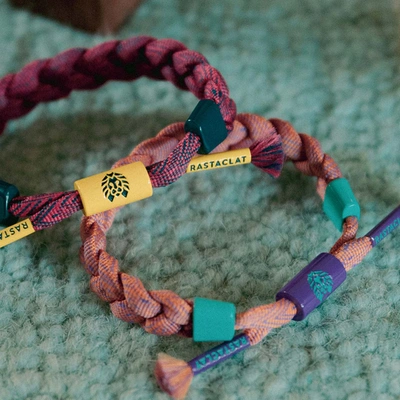 Rastaclat Original Hand Braided Power Brink Adjustable Bracelet In Red