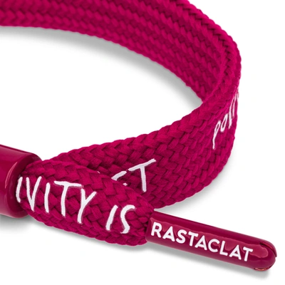 Rastaclat Original Hand Assembled Red Positivity Is A Mindset Adjustable Single Lace Bracelet
