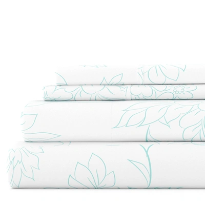 Shop Ienjoy Home Vines Aqua Pattern Sheet Set Ultra Soft Microfiber Bedding, King In Blue