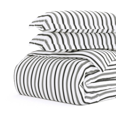 Shop Ienjoy Home Vertical Dreams Gray Pattern Duvet Cover Set Ultra Soft Microfiber Bedding, Full/queen In Grey