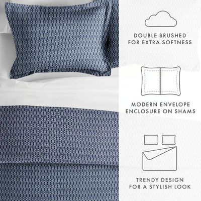 Shop Ienjoy Home Blue Diamond Navy Pattern Duvet Cover Set Ultra Soft Microfiber Bedding, Full/queen