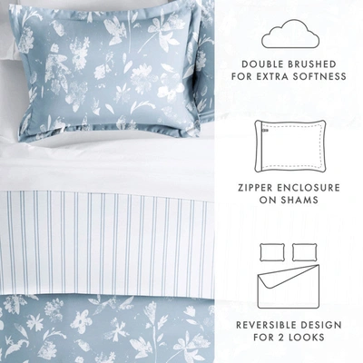 Shop Ienjoy Home Country Home Light Blue Reversible Pattern Duvet Cover Set Ultra Soft Microfiber Bedding, Twin/twinx