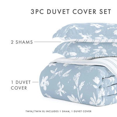 Shop Ienjoy Home Country Home Light Blue Reversible Pattern Duvet Cover Set Ultra Soft Microfiber Bedding, Twin/twinx