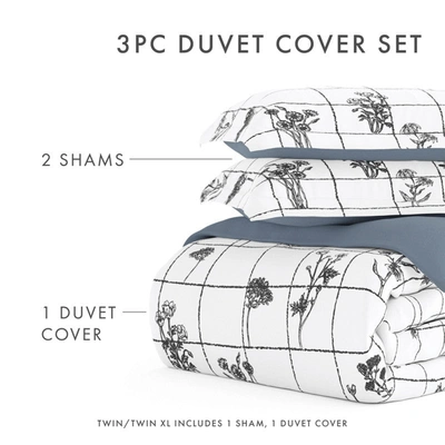 Shop Ienjoy Home Flower Field Gray Reversible Pattern Duvet Cover Set Ultra Soft Microfiber Bedding, Full/queen In Grey
