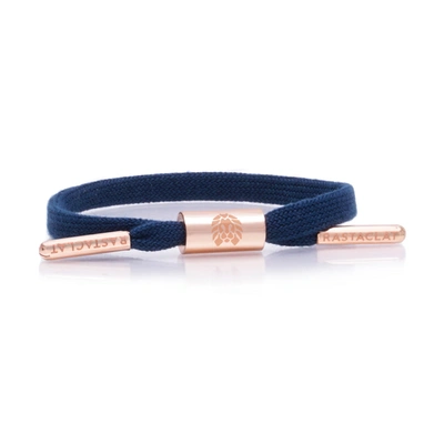 Shop Rastaclat Original Hand Assembled Navy Janet Women's Adjustable Single Lace Bracelet In Blue