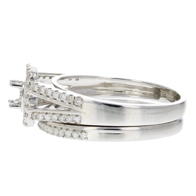 Vir Jewels 1/3 Cttw Semi Mount Diamond Bridal Set With Princess Center Silver Size 7 In Silver