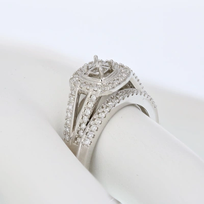 Vir Jewels 1/3 Cttw Semi Mount Diamond Bridal Set With Princess Center Silver Size 7 In Silver