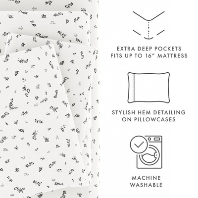Shop Ienjoy Home Spotted Leaves Light Gray Pattern Sheet Set Ultra Soft Microfiber Bedding, King In Grey