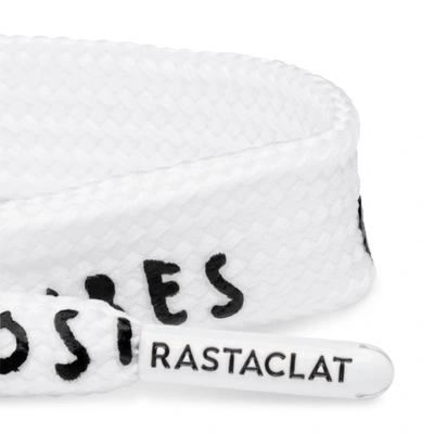 Rastaclat Original Hand Assembled White Positive Vibes Adjustable Single Lace Bracelet In Silver